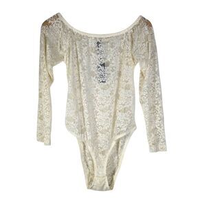 FOXROYAL Cream Lace Off-Shoulder Bodysuit